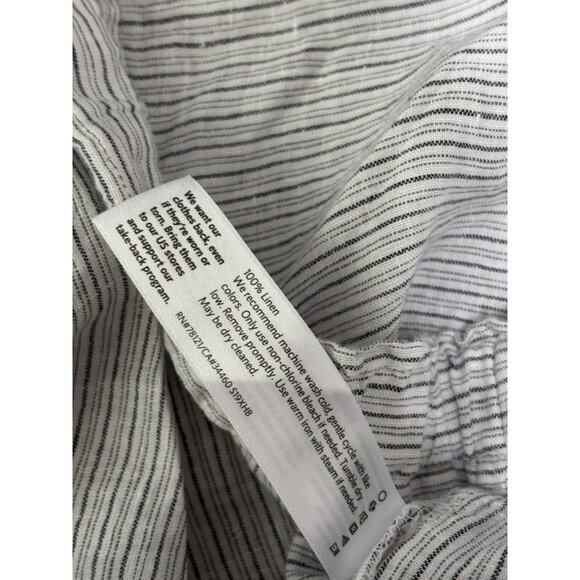 Eileen Fisher Womens 100% Linen Pants Crop Gray Striped Relaxed Coastal Plus 3X - Picture 4 of 5
